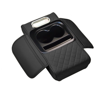 Car Armrest Pad Multi-functional Cup Holder Car Tissue Box Automotive Interior Leather Armrest Riser Pad