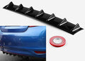 Universal Rear Bumper Lip Diffuser- 6 inch- 7 Shark Fin Style- Gloss Black